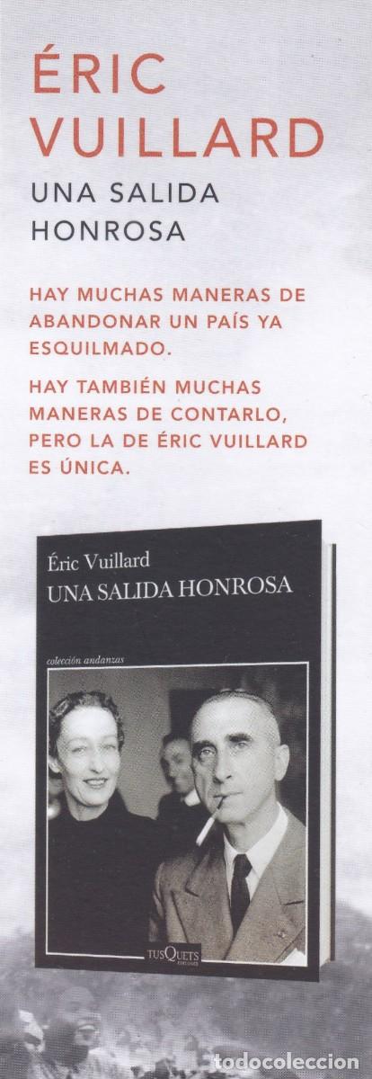 Coleccionismo Marcap&aacute;ginas: MARCAPAGINAS TUSQUETS. UNA SALIDA HONROSA