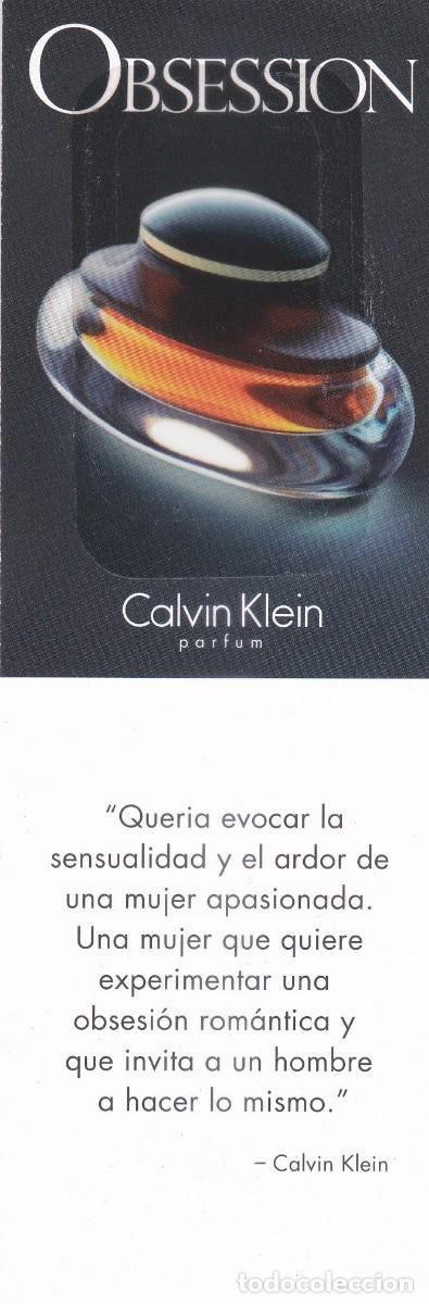 Coleccionismo Marcap&aacute;ginas: MARCAPAGINAS PERFUME OBSESSION. CALVIN KLEIN. PARFUM (1993) - CON PROBADOR