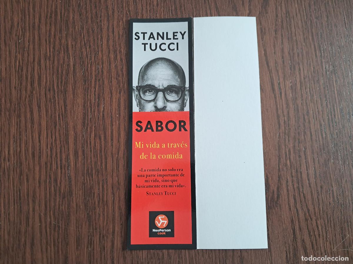 Sammeln von Lesezeichen: marcap&aacute;ginas, punto de libro, Sabor, mi vida a trav&eacute;s de la comida, Stanley Tucci. Neoperson cook.