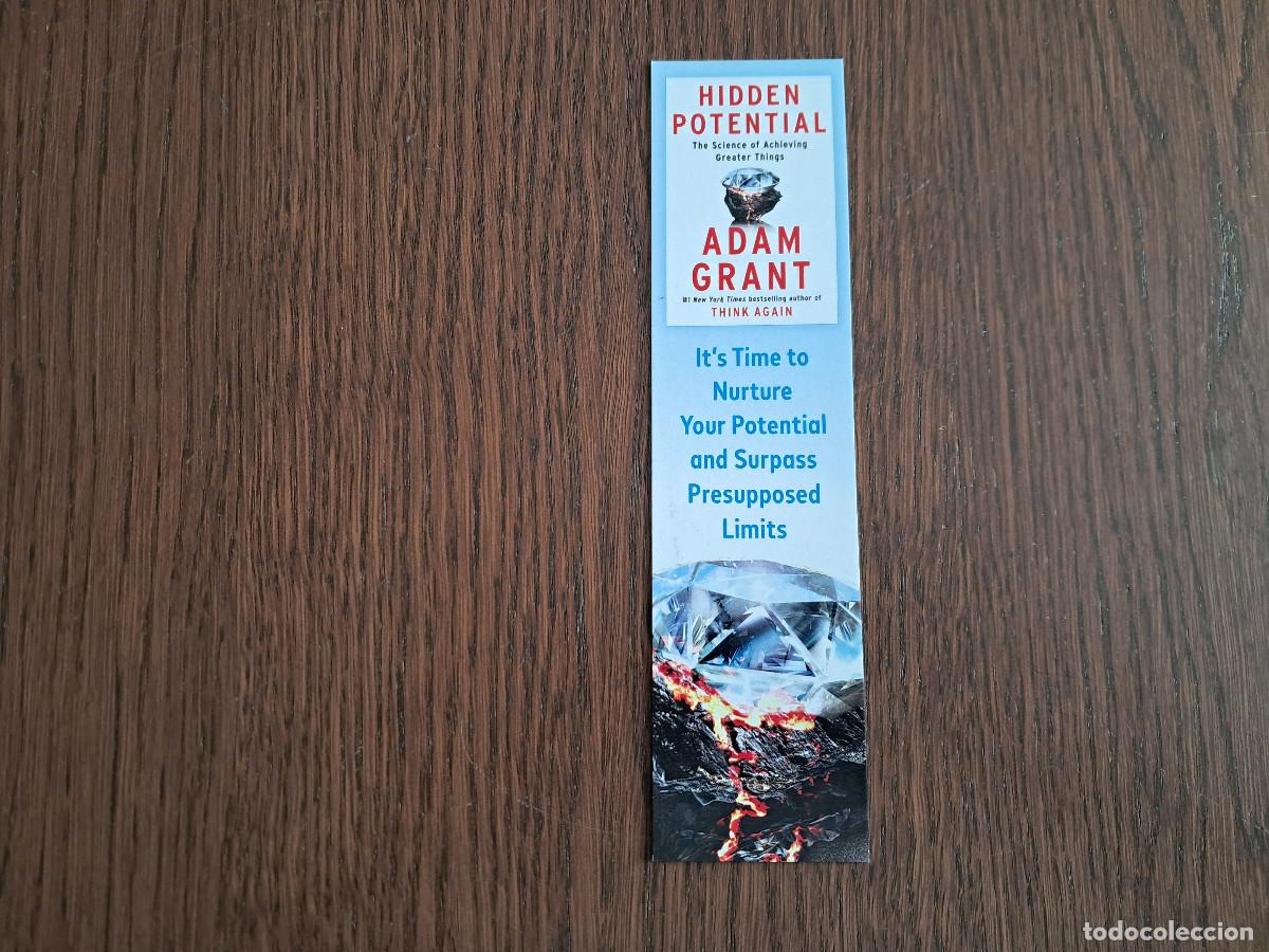 Sammeln von Lesezeichen: marcap&aacute;ginas, punto de libro, Hidden potential, Adam Grant. Penguin Random House.