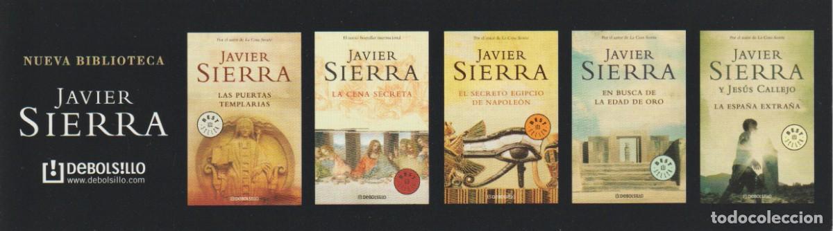 Coleccionismo Marcap&aacute;ginas: MARCAPAGINAS PUNT DE LLIBRE - JAVIER SIERRA - ED. DEBOLSILLO