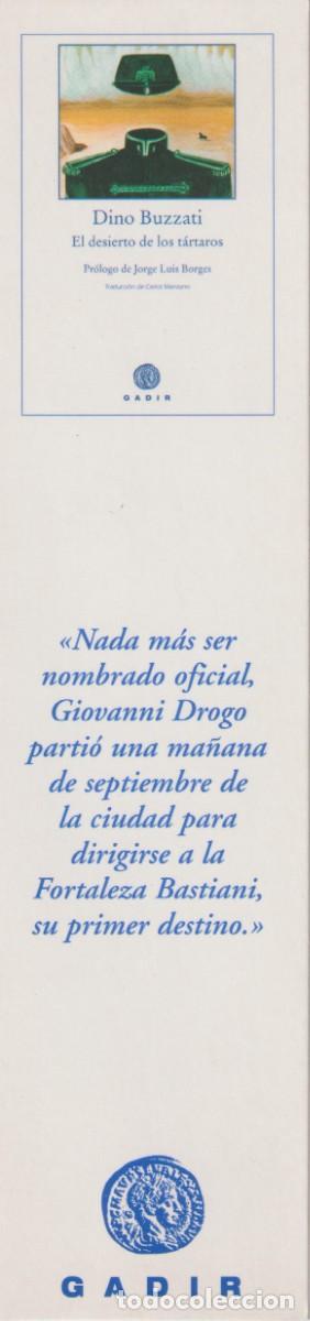 Coleccionismo Marcap&aacute;ginas: MARCAPAGINAS PUNT DE LLIBRE - EL DESIERTO DE LOS TARTAROS. DINO BUZZATI - ED. GADIR