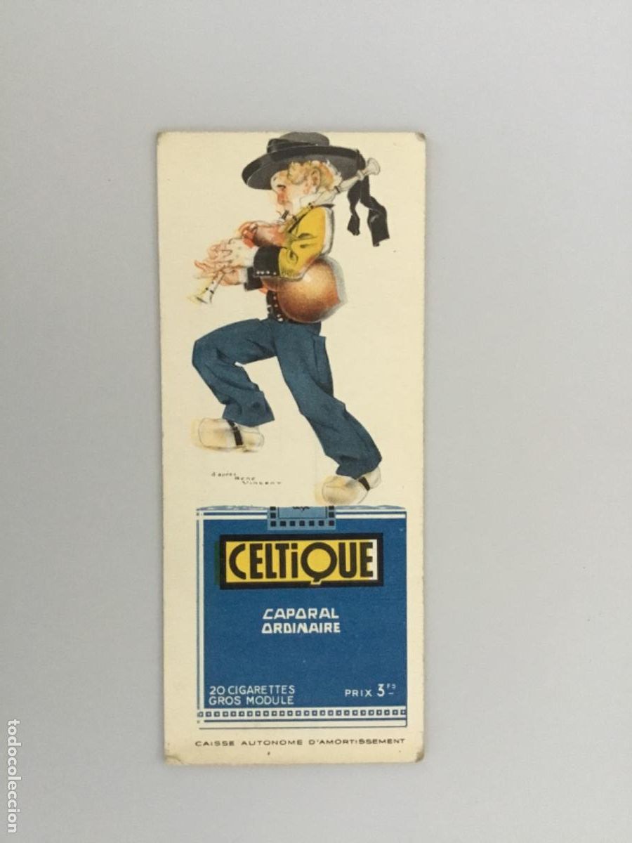 Collectables Bookmark: CELTIQUE CIGARRILLOS // MARCAP&Aacute;GINAS ANTIGUO PUBLICITARIA // LOTERIE NATIONALE