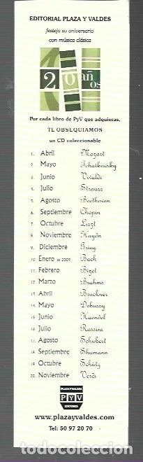 Collectables Bookmark: MARCAP&Aacute;GINAS DE EDITOR DE PLAZA Y VALDES TE OBSEQUIAMOS