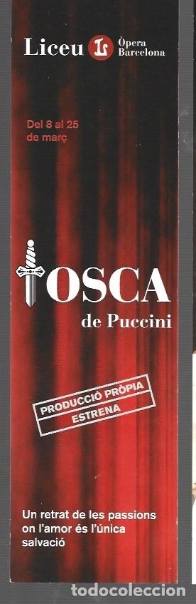 Sammeln von Lesezeichen: MARCAP&Aacute;GINAS EDICI&Oacute;N DE GRAN TEATRO DEL LICEU TOSCA