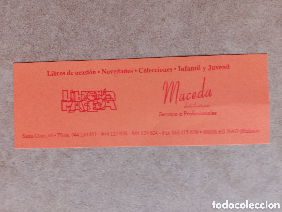 Coleccionismo marcap&aacute;ginas: MARCAPAGINAS LIBRERIA MACEDA - BILBAO - HAY LIBROS - Foto 2