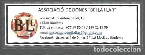 Sammeln von Lesezeichen: MARCAP&Aacute;GINAS EDICI&Oacute;N DE ASSOCIACI&Oacute; DE DONAS BELLA LLAR DE RIUDOMS