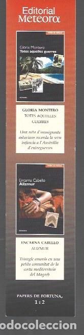 Collectionnisme Marque-pages: MARCAP&Aacute;GINAS EDICI&Oacute;N DE METEORA PAPERS DE FORTUNA N&ordm; 112