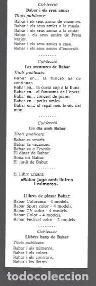 Coleccionismo marcap&aacute;ginas: MARCAP&Aacute;GINAS EDICI&Oacute;N DE BEASCOA BABAR TORNA DE LA M&Aacute; - Foto 2