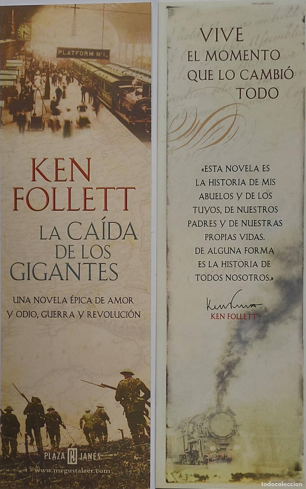 Collectables Bookmark: MARCAPAGINAS - PLAZA Y JANES - KEN FOLLETT - LA CAIDA DE LOS GIGANTES