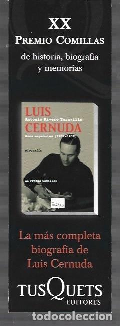Collectionnisme Marque-pages: MARCAP&Aacute;GINAS EDICI&Oacute;N DE TUS QUETS DE XX PREMIO COMILLAS DE HISTORIA BIOGRAFIA Y MEMORIAS