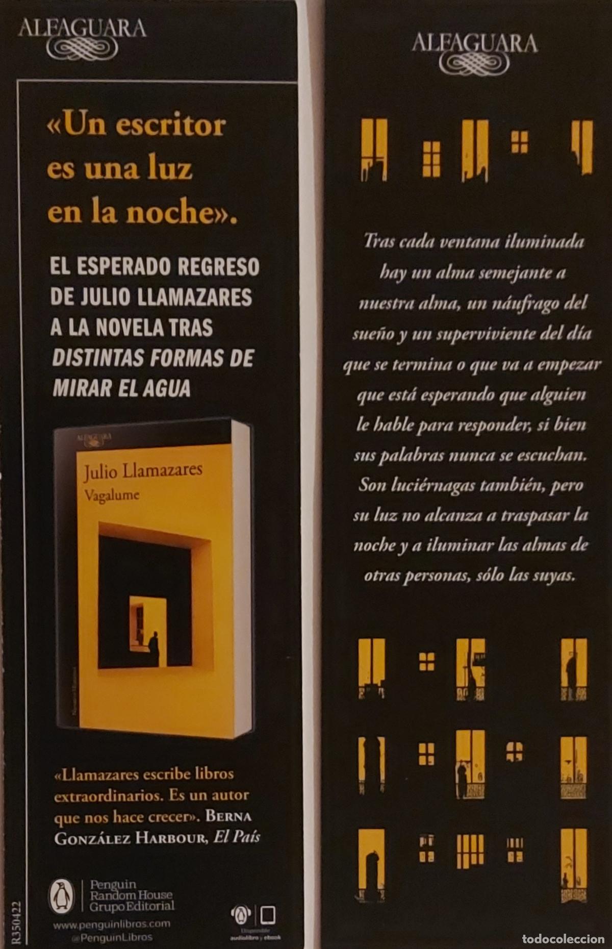 Coleccionismo Marcap&aacute;ginas: MARCAPAGINAS - ALFAGUARA - VAGALUME - JULIO LLAMAZARES