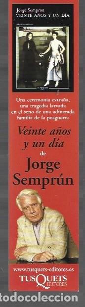 Coleccionismo Marcap&aacute;ginas: MARCAP&Aacute;GINAS EDICI&Oacute;N DE TUS QUETS VEINTE A&Ntilde;OS Y UN DIA