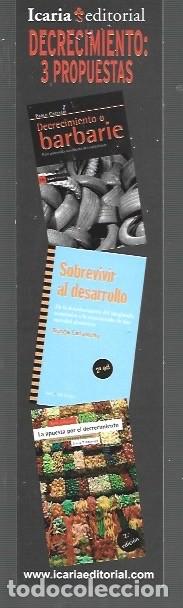 Coleccionismo Marcap&aacute;ginas: MARCAP&Aacute;GINAS EDICI&Oacute;N DE ICARIA DECRECIMIENTO 3 PROPUESTAS