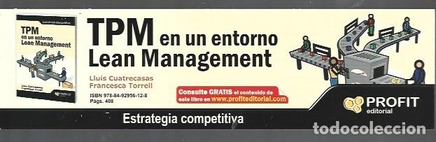 Coleccionismo Marcap&aacute;ginas: MARCAP&Aacute;GINAS EDICI&Oacute;N DE PROFIT TPM EN UN ENTORNO LEAN MANAGEMENT