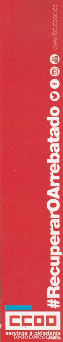 Sammeln von Lesezeichen: MARCAPAGINAS CCOO/CC.OO. SERVIZOS A CIDADANIA (GALICIA) - CALENDARIO 2018 (REVERSO)