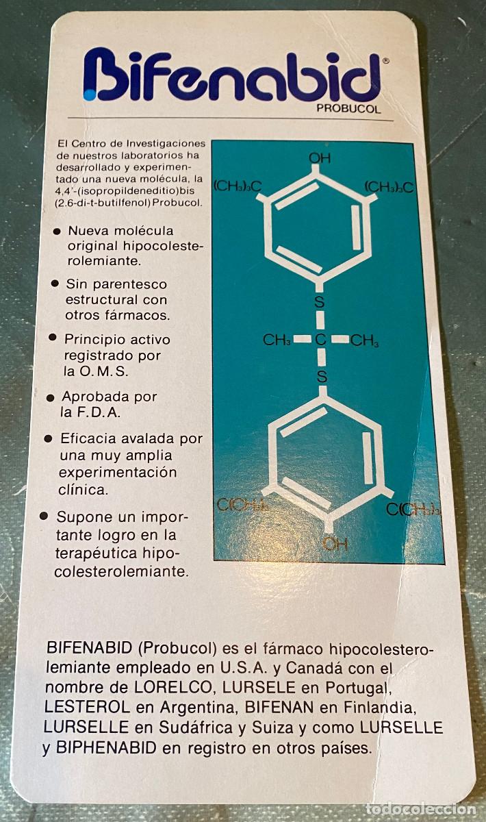 Collectables Bookmark: Marcap&aacute;ginas o punto de libro. Promocional del medicamento 'Bifenabid'. 1980. Buen estado.