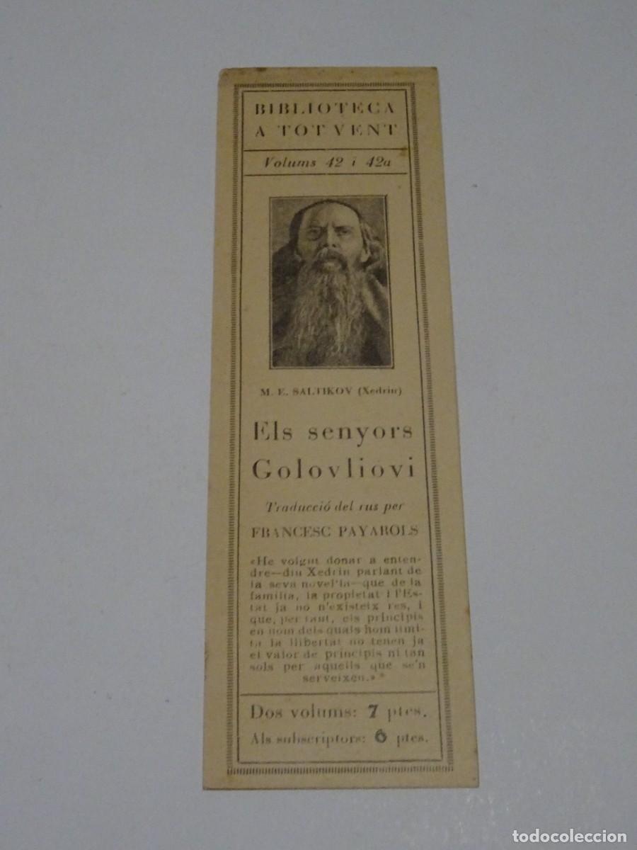 Collectables Bookmark: PUNTO DE LIBRO / MARCAP&Aacute;GINAS - BIBLIOTECA A TOT VENT VOLUM 42 M E SALTIKOV - 16X5CM