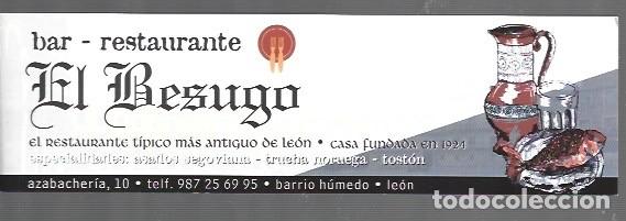 Coleccionismo Marcap&aacute;ginas: MARCAP&Aacute;GINAS EDICI&Oacute;N DE BAR - RESTAURANTE EL BESUGO LEON