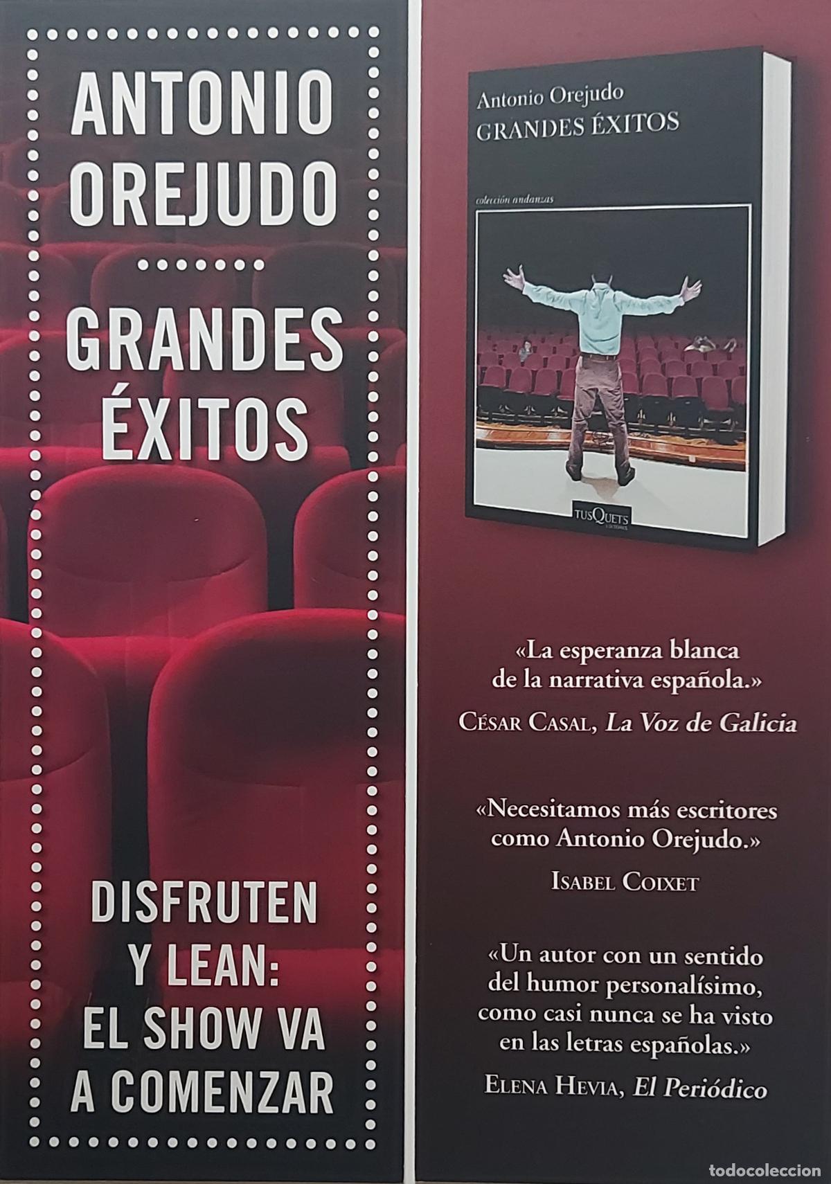 Coleccionismo Marcap&aacute;ginas: MARCAPAGINAS - TUSQUETS EDITORES - GRANDES EXITOS - ANTONIO OREJUDO -