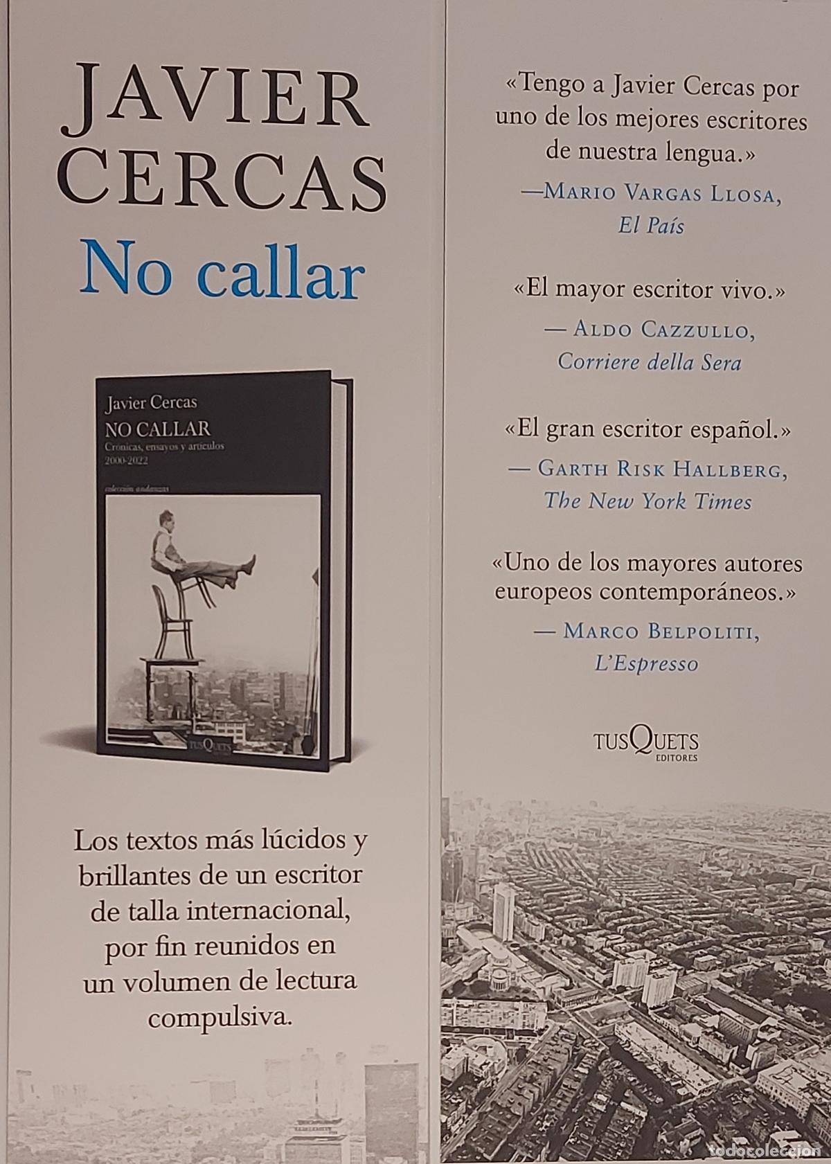 Coleccionismo Marcap&aacute;ginas: MARCAPAGINAS - - TUSQUETS EDITORES - NO CALLAR - JAVIER CERCAS