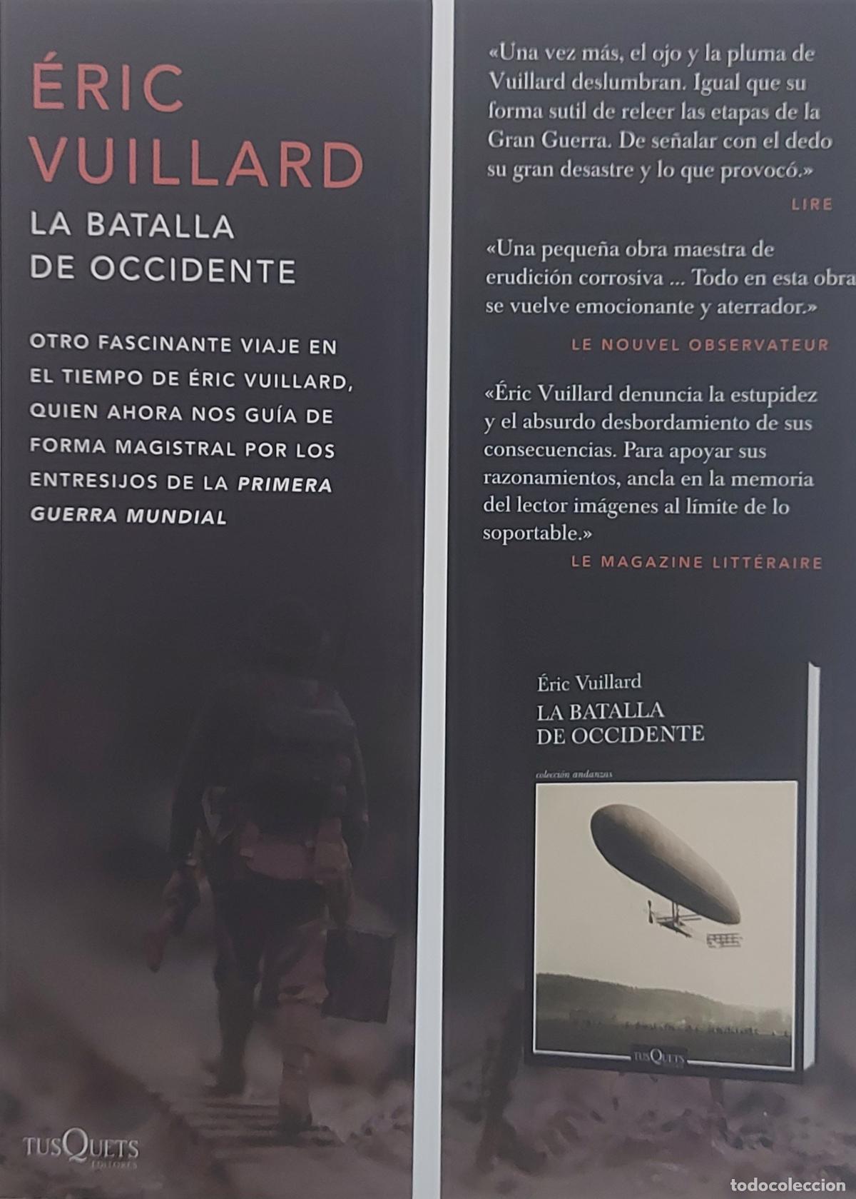 Coleccionismo Marcap&aacute;ginas: MARCAPAGINAS - TUSQUETS EDITORES - LA BATALLA DE OCCIDENTE - ERIC VUILLARD