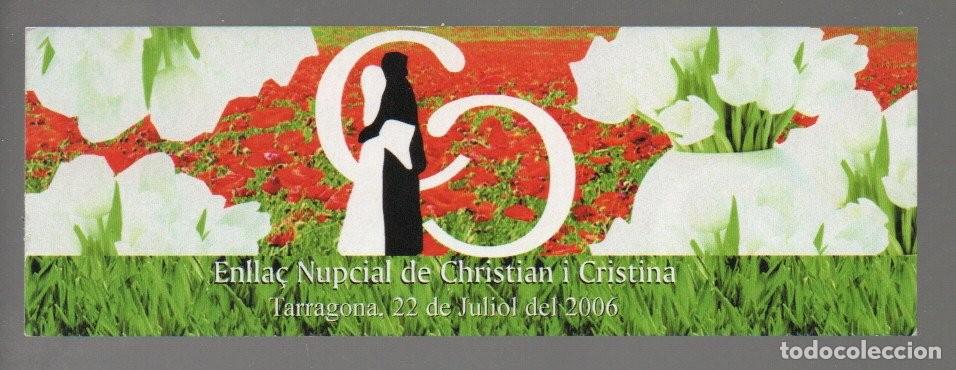 Coleccionismo marcap&aacute;ginas: MARCAPAGINAS, ENLLA&Ccedil; NUPCIAL DEL 2006 - MEN&Uacute;. - Foto 1