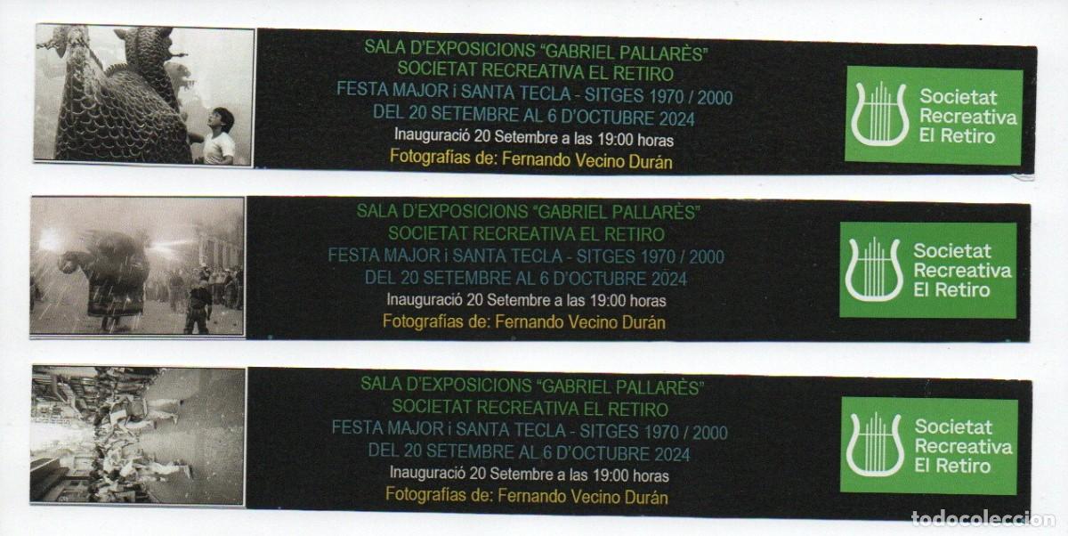 Collectables Bookmark: 3 MARCAPAGINAS, SOCIETAT RECREATIVA EL RETIRO - SITGES.