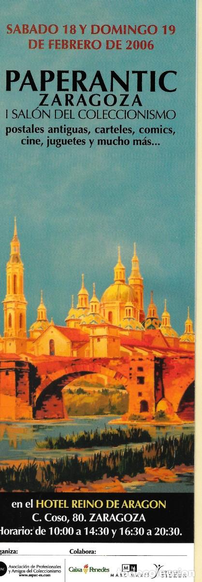 Coleccionismo Marcap&aacute;ginas: PUNTO DE LIBRO DE PAPERANTIC DE ZARAGOZA DEDICADO AL I SALON DEL COLECCIONISMO