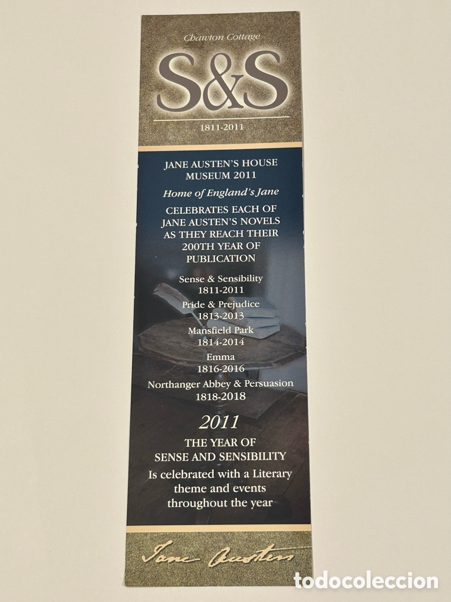 Coleccionismo Marcap&aacute;ginas: MARCAP&Aacute;GINAS JANE AUSTEN&rsquo;S HOUSE. MUSEUM. CHAWTON COTTAGE