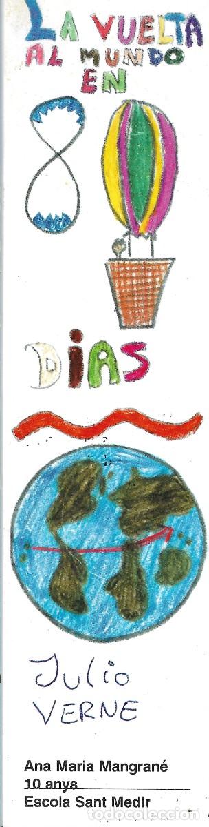 Coleccionismo Marcap&aacute;ginas: PUNTO DE LIBRO DE LA SALA DE LECTURA MARTI I POL DEDICADO A LA VUELTA AL MUNDO 80 DIAS