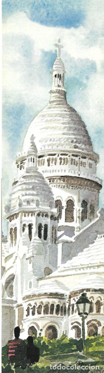 Coleccionismo Marcap&aacute;ginas: PUNTO DE LIBRO DEDICADO A LE SACRE COEUR, DE PAR&Iacute;S , REPRODUCCION DE UNA ACUARELA