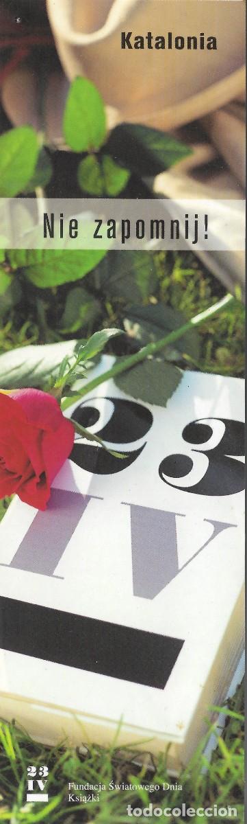 Coleccionismo Marcap&aacute;ginas: PUNTO DE LIBRO DEDICADO AL DIA DE SANT JORDI, ESCRITO EN POLACO