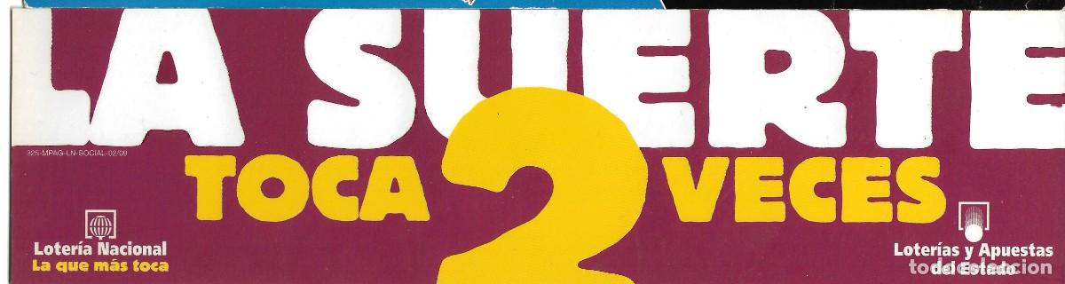 Coleccionismo Marcap&aacute;ginas: PUNTO DE LIBRO DE LOTERIA NACIONAL LA SUERTE TOCA 2 VECES