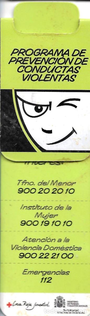 Coleccionismo marcap&aacute;ginas: PUNTO DE LIBRO DEL PROGRAMA DE PREVENCION DE CONDUCTAS VIOLENTAS - Foto 1