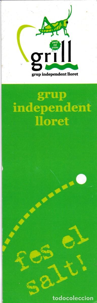 Collectables Bookmark: PUNTO DE LIBRO DEL GRUPO INDEPENDIENTE MUNICIPAL GRILL, DE LLORET DE MAR