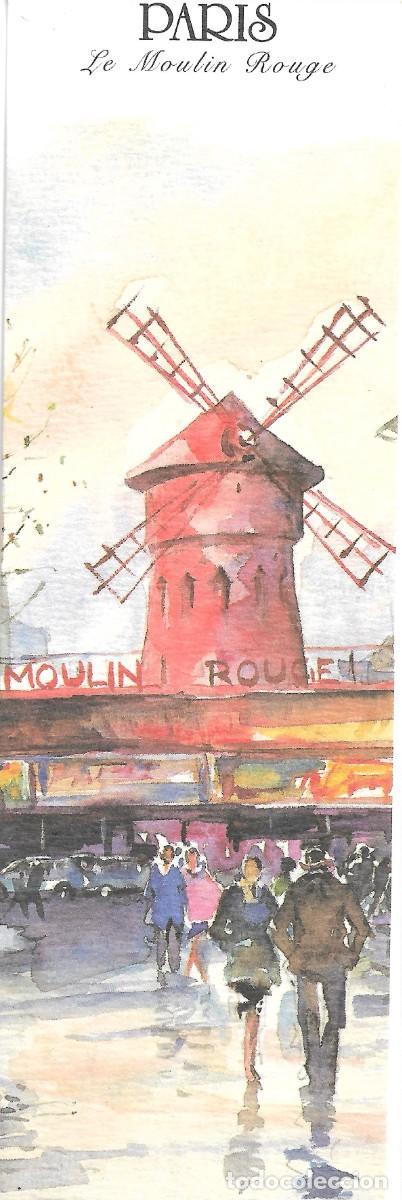 Collectables Bookmark: PUNTO DE LIBRO DEDICADO AL MOULIN ROUGE DE PARIS, COPIA DE UNA ACUARELA
