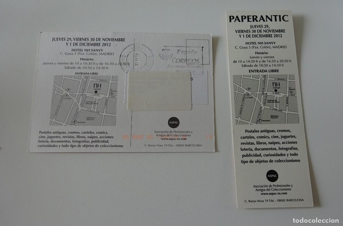 Coleccionismo marcap&aacute;ginas: MARCAP&Aacute;GINAS Y POSTAL PAPERANTIC MADRID 2012 - Foto 2