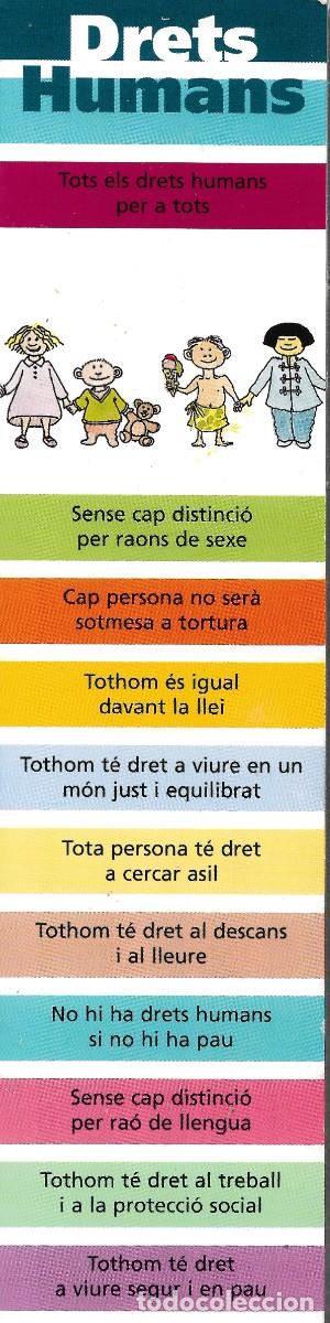 Coleccionismo marcap&aacute;ginas: PUNTO DE LIBRO DEDICADO A LOS DERECHOS HUMANOS - Foto 1