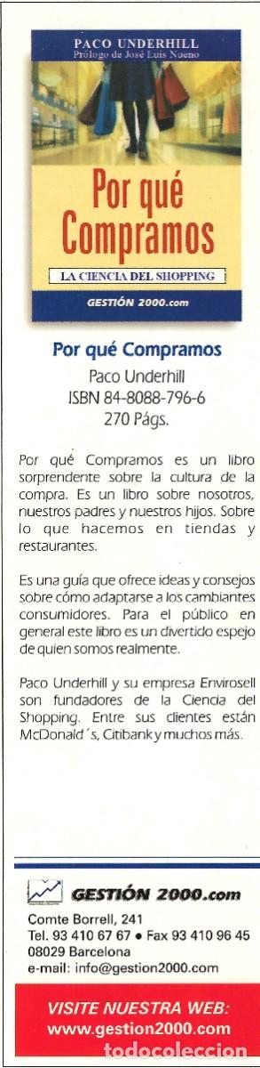 Collectionnisme Marque-pages: PUNTO DE LIBRO HACIENDO PUBLICIDAD DEL LIBRO POR QU&Eacute; COMPRAMOS