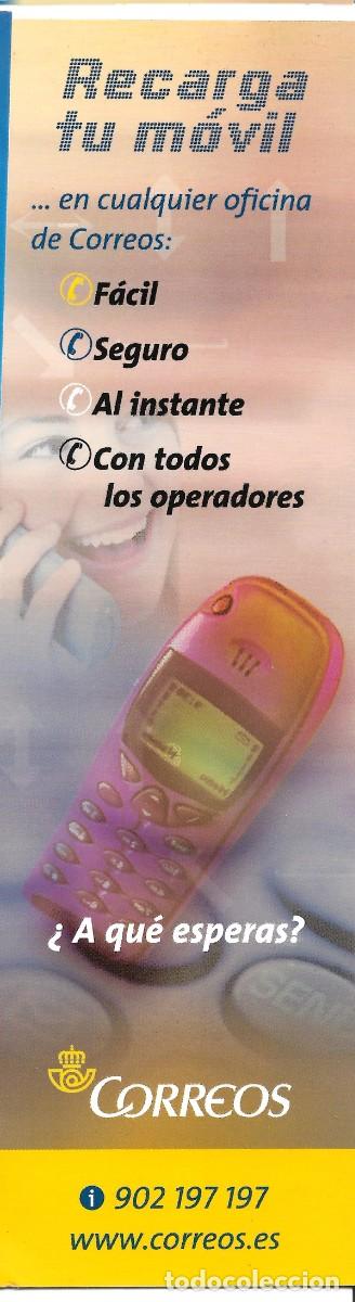 Collectionnisme Marque-pages: PUNTO DE LIBRO DE CORREOS PROMOCIONANDO LA RECARGA DE M&Oacute;VILES