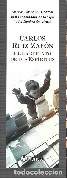 Coleccionismo marcap&aacute;ginas: MARCAP&Aacute;GINAS EDICI&Oacute;N DE PLANETA EL LABERINTO DE LOS ESPIRITUS - Foto 1