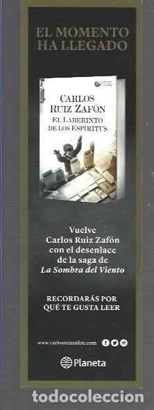 Coleccionismo marcap&aacute;ginas: MARCAP&Aacute;GINAS EDICI&Oacute;N DE PLANETA EL LABERINTO DE LOS ESPIRITUS - Foto 2