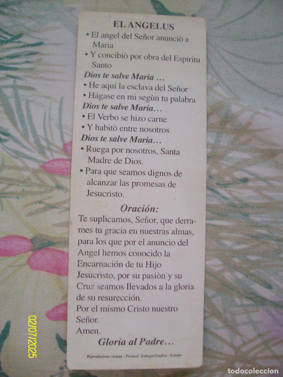 Coleccionismo marcap&aacute;ginas: MARCAPAGINAS EL ANGELUS CON ORACION TRASERA - Foto 2