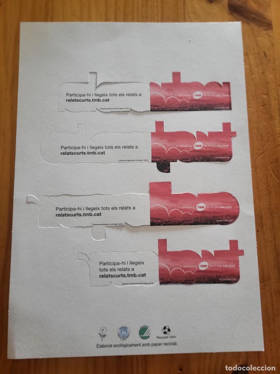 Coleccionismo marcap&aacute;ginas: 4 MARCAP&Aacute;GINAS TMB BARCELONA - Foto 2