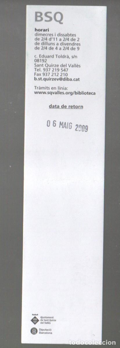 Coleccionismo marcap&aacute;ginas: MARCAPAGINAS, BIBLIOTECA SANT QUIRZE. - Foto 2