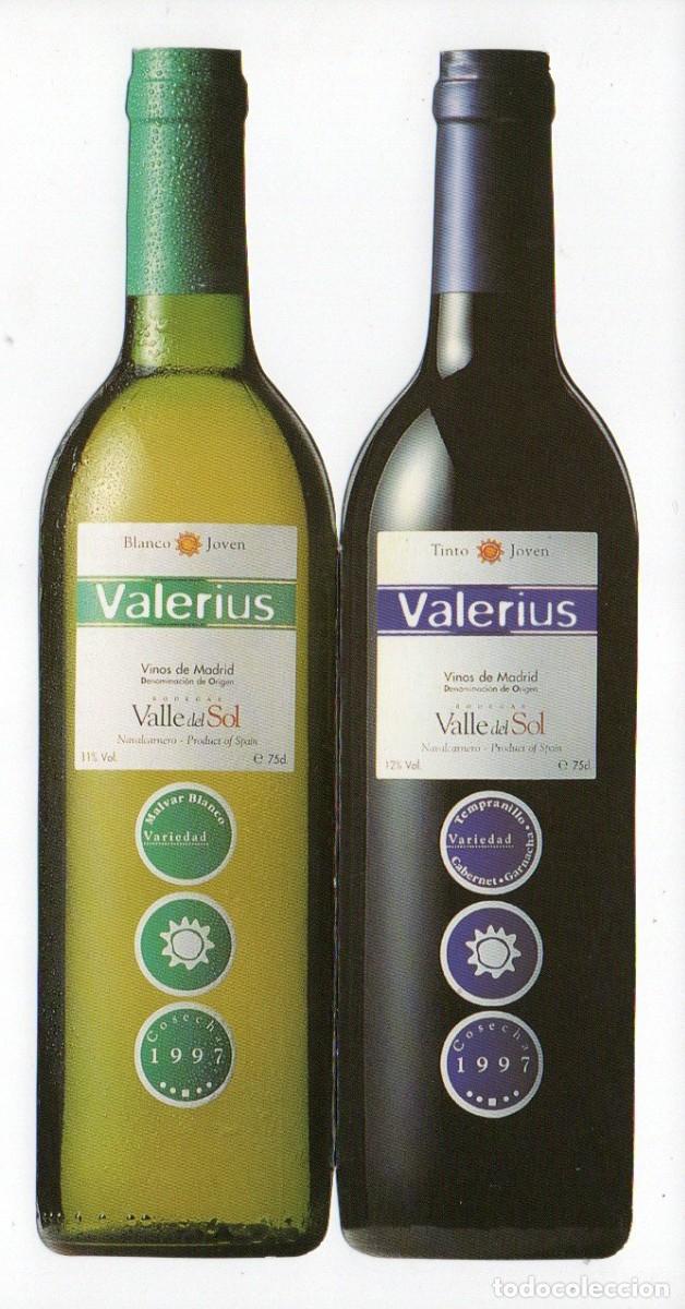 Coleccionismo marcap&aacute;ginas: MARCAPAGINAS TROQUELADO DIPTICO, FORMA DE BOTELLA, VALERIUS - BODEGAS DEL SOL. - Foto 1