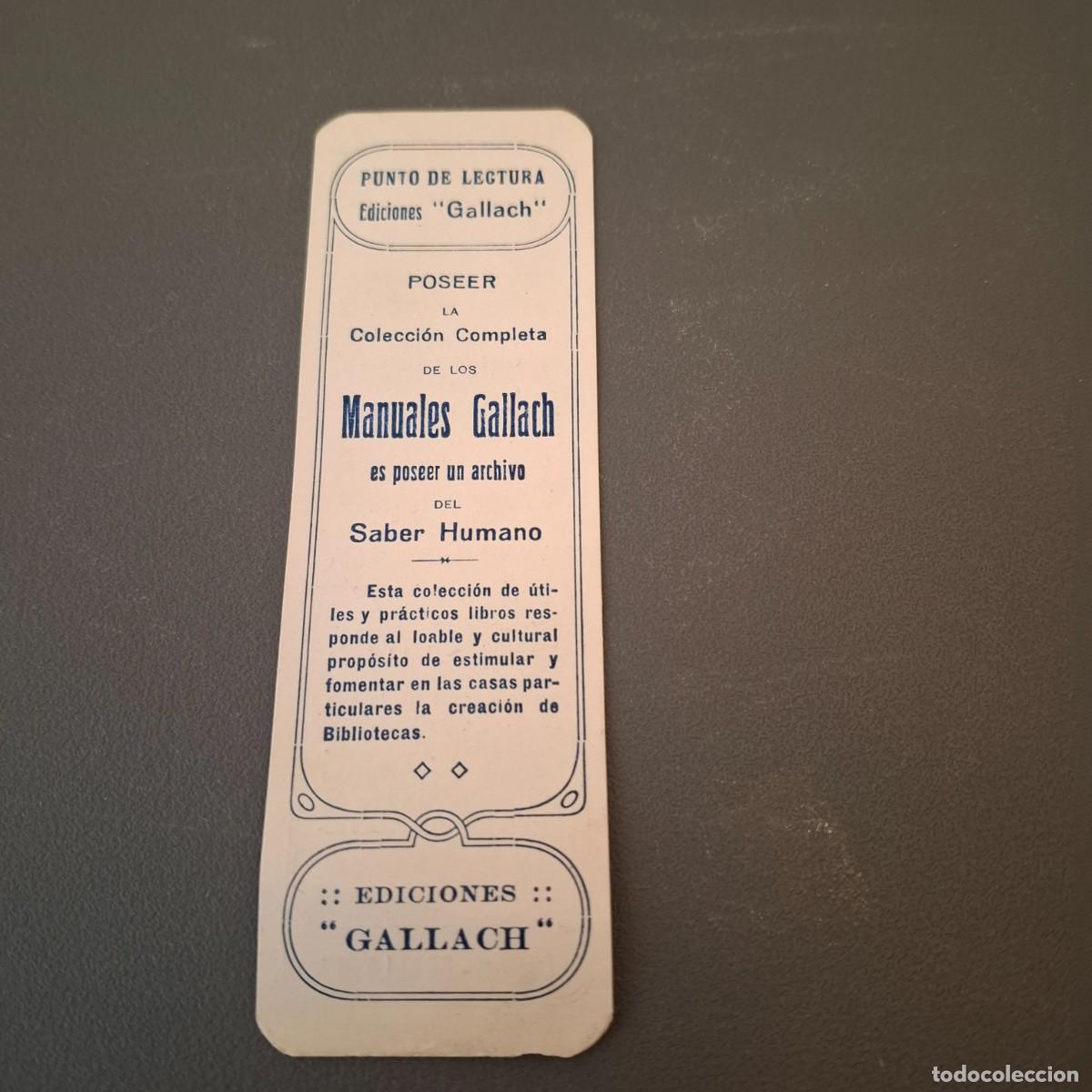 Coleccionismo marcap&aacute;ginas: Marcap&aacute;ginas Gallach - 1930? - Foto 1
