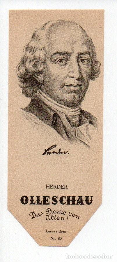 Collectables Bookmark: MARCAPAGINAS ANTIGUO, PAPEL DE FUMAR OLLESCHAU N&ordm; 80 - HERDER. TABACO. LESEZEICHEN. SIGNET.