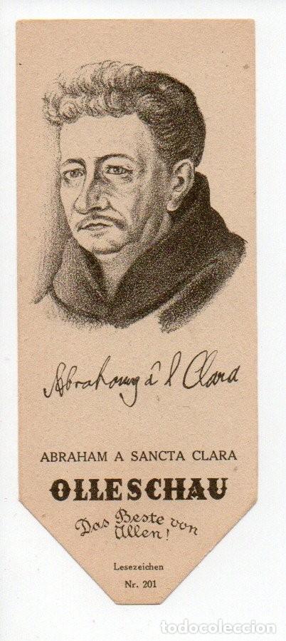 Collectables Bookmark: MARCAPAGINAS ANTIGUO, PAPEL DE FUMAR OLLESCHAU N&ordm; 201 - ABRAHAM A SANCTA CLARA. LESEZEICHEN. SIGNET.